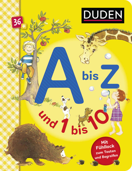 FISCHER Duden Kinderbuch 978-3-7373-3628-4 Duden 36+: A bis Z und 1 bis 10 Mit Fühllack zum Tasten und Begreifen | Buchsta...