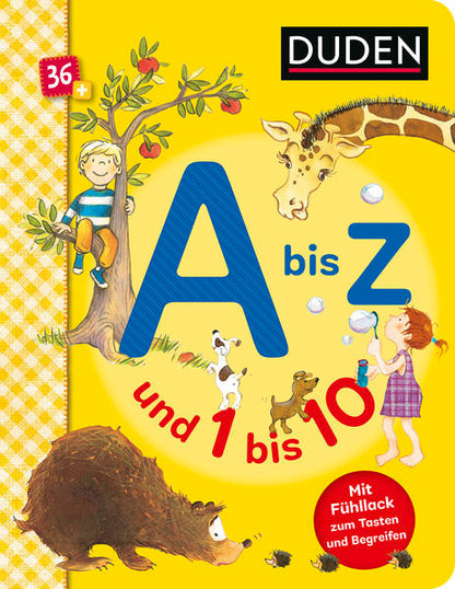 FISCHER Duden Kinderbuch 978-3-7373-3628-4 Duden 36+: A bis Z und 1 bis 10 Mit Fühllack zum Tasten und Begreifen | Buchsta...