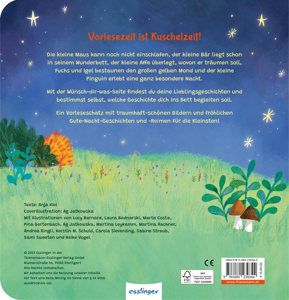  Kuschelzeit!: Für dich und mich zur guten Nacht Vorlesegeschichten für Kinder ab 2 Anja Kiel 9783480239344 Thienemann - E...