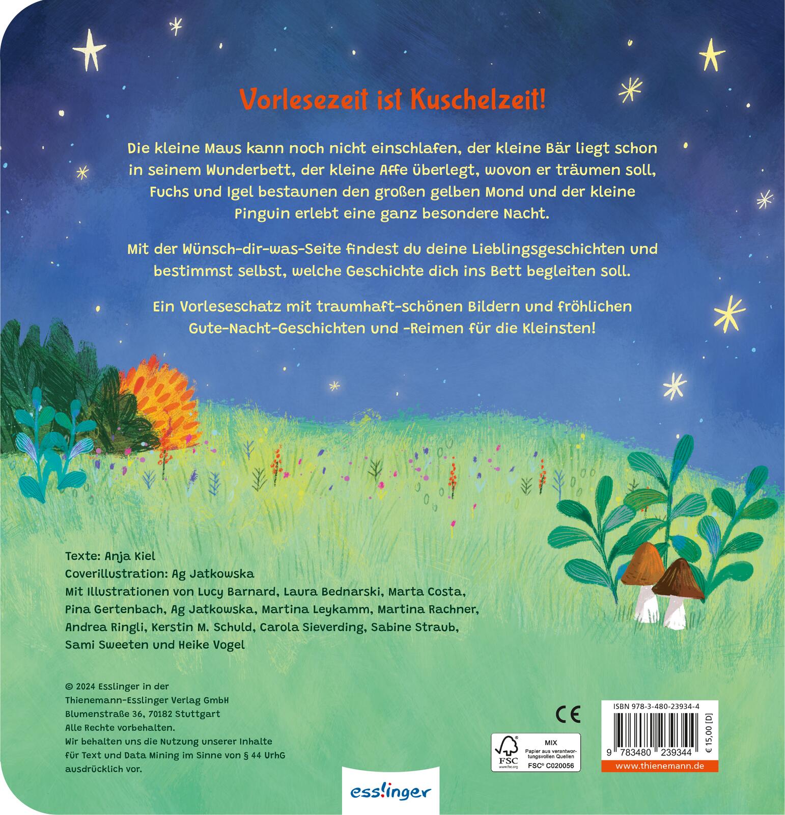  Kuschelzeit!: Für dich und mich zur guten Nacht Vorlesegeschichten für Kinder ab 2 Anja Kiel 9783480239344 Thienemann - E...