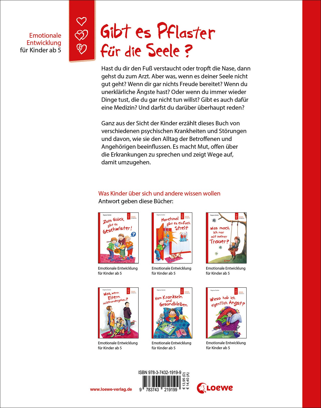 Loewe 978-3-7432-1919-9 Gibt es Pflaster für die Seele? (Starke Kinder, glückliche Eltern) (2)