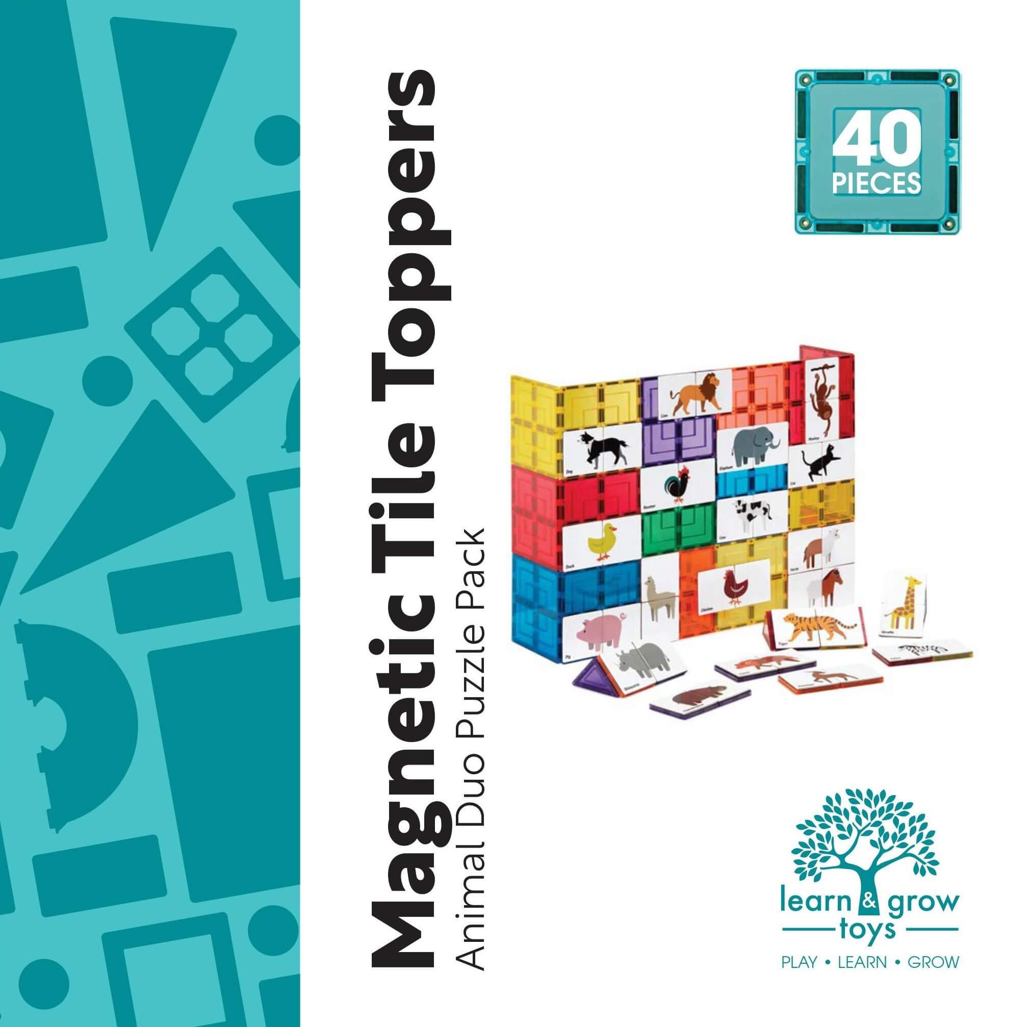 Magnetischer Fliesentopper - Tier-Duo-Puzzle-Pack (40 Teile)