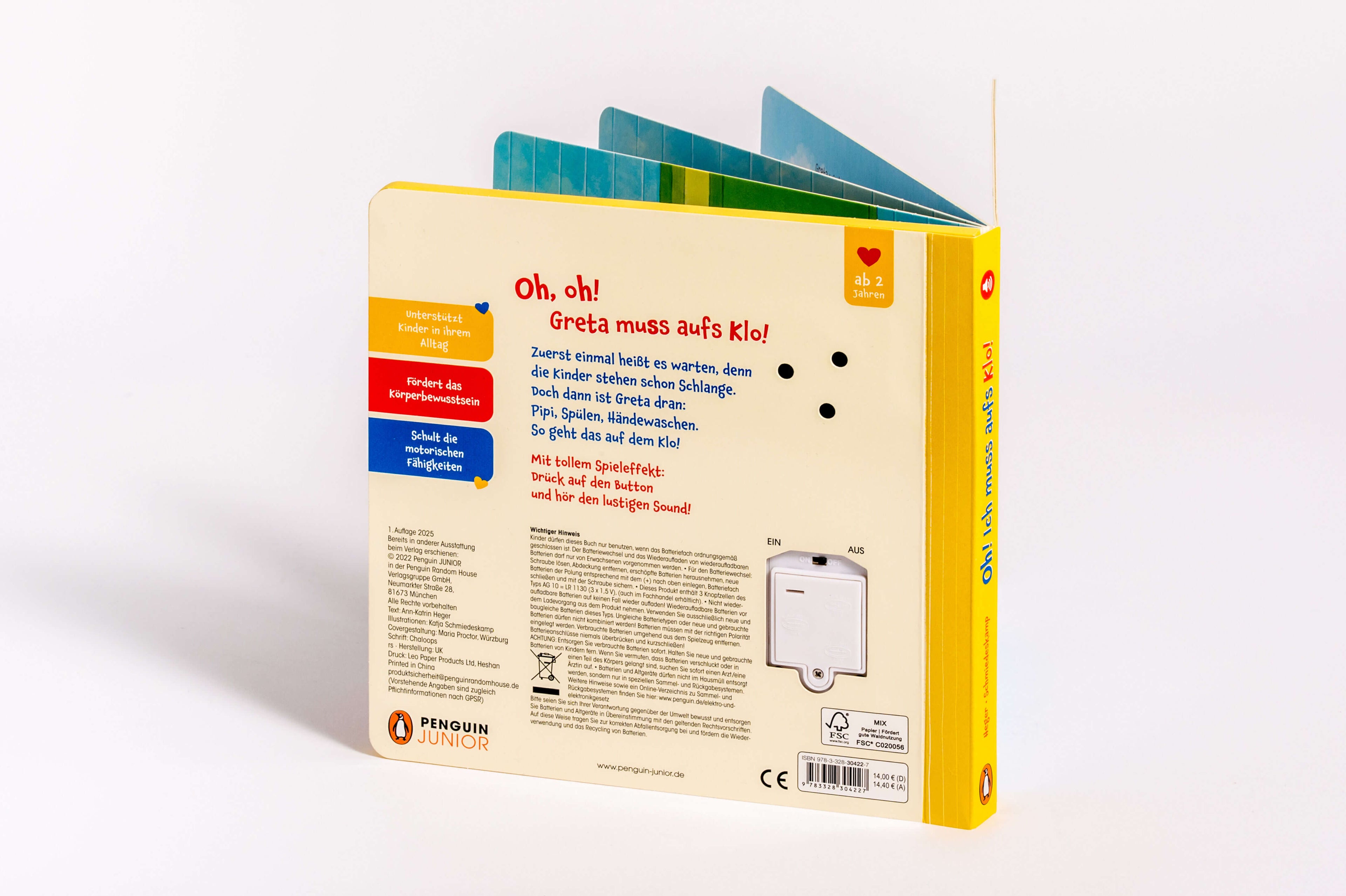  Oh! Ich muss aufs Klo! Pappbilderbuch mit vier lustigen Klo-Sounds ab 2 J Ann-Katrin Heger 9783328304227 Penguin Junior (7)