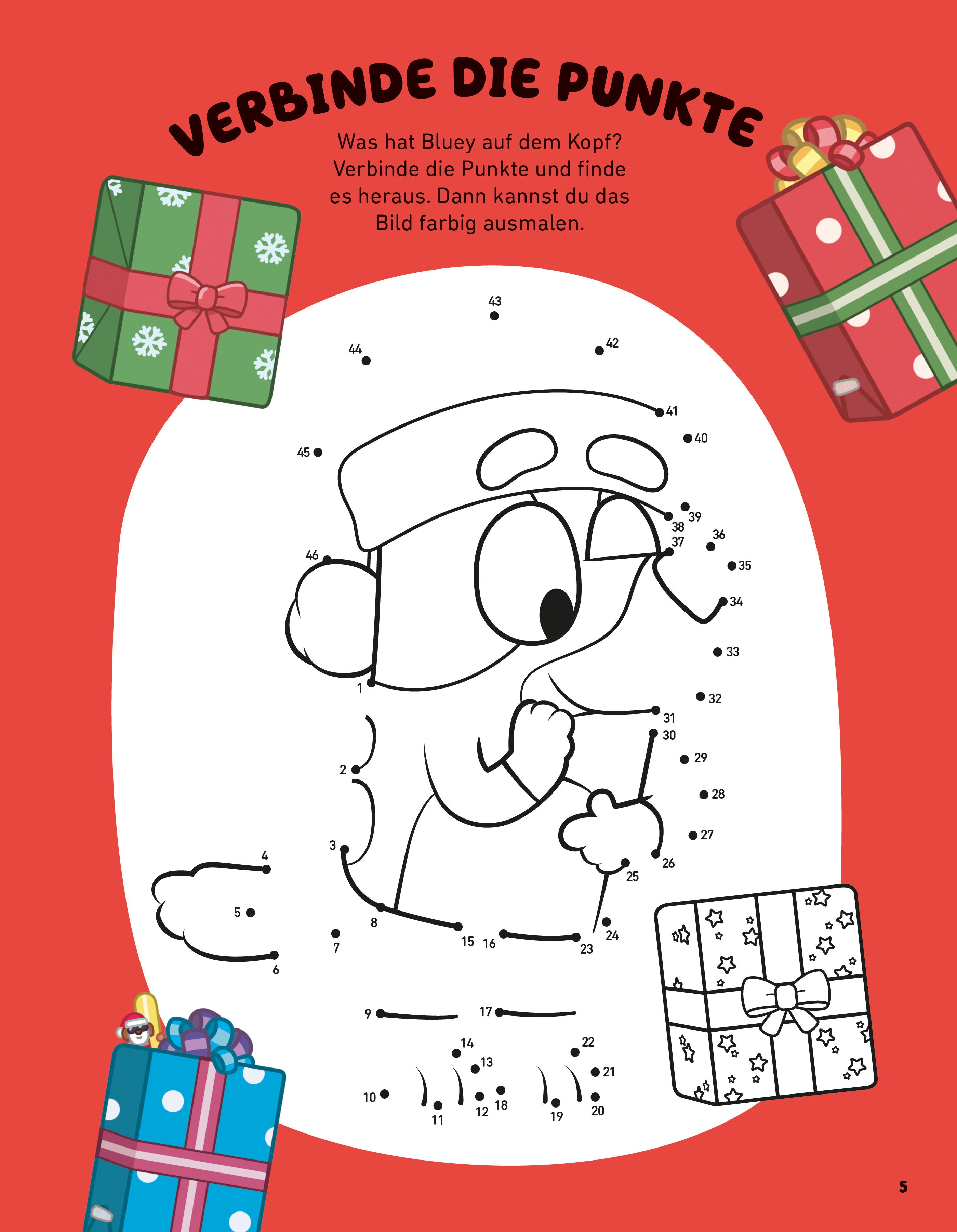 Penguin Junior 978-3-570-18198-0 BLUEY – Hurra, es ist Weihnachten! - Rätsel- und Stickerbuch Mit über 100 Stickern (3)