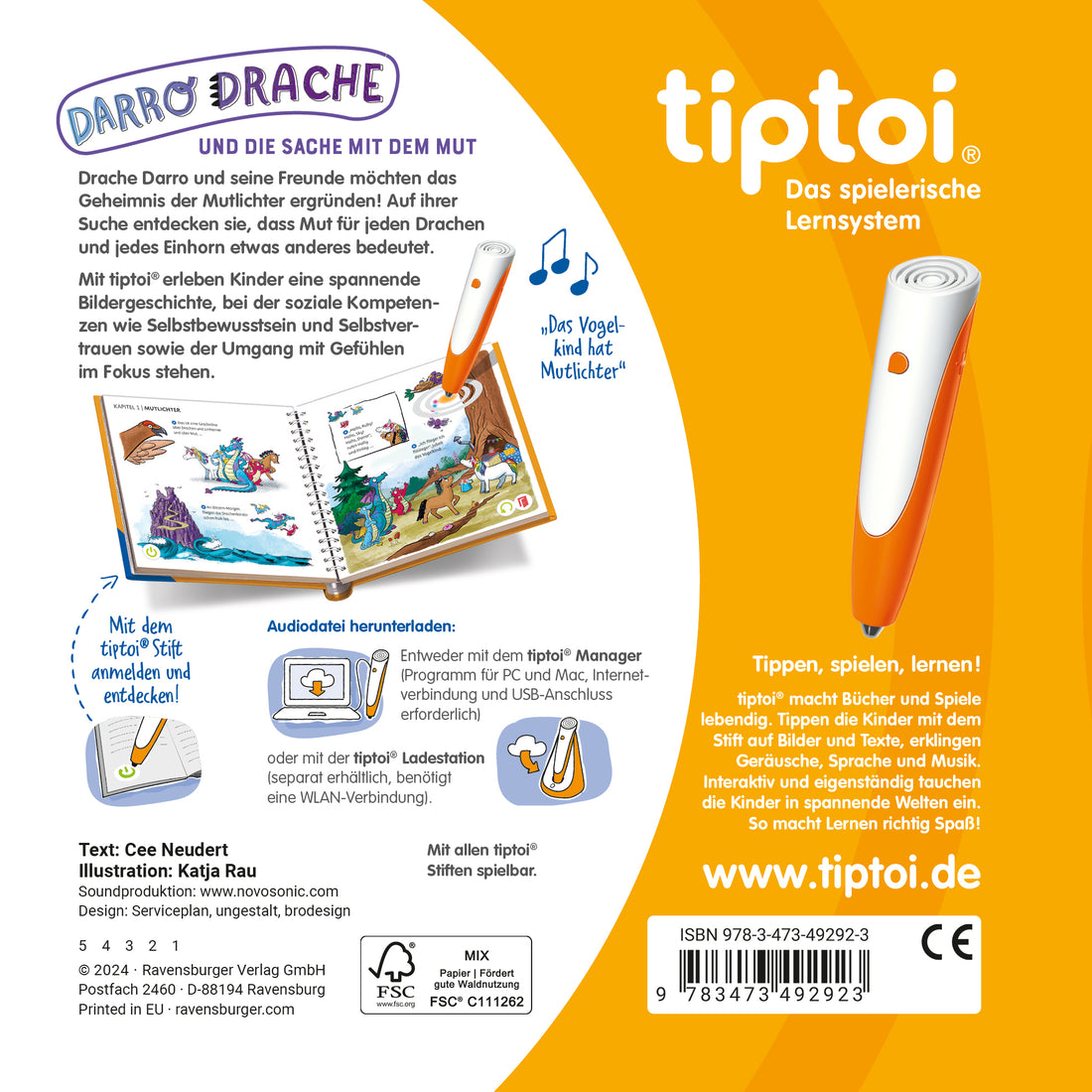 Ravensburger Verlag  978-3-473-49292-3 tiptoi® Darro Drache und die Sache mit dem Mut (2)