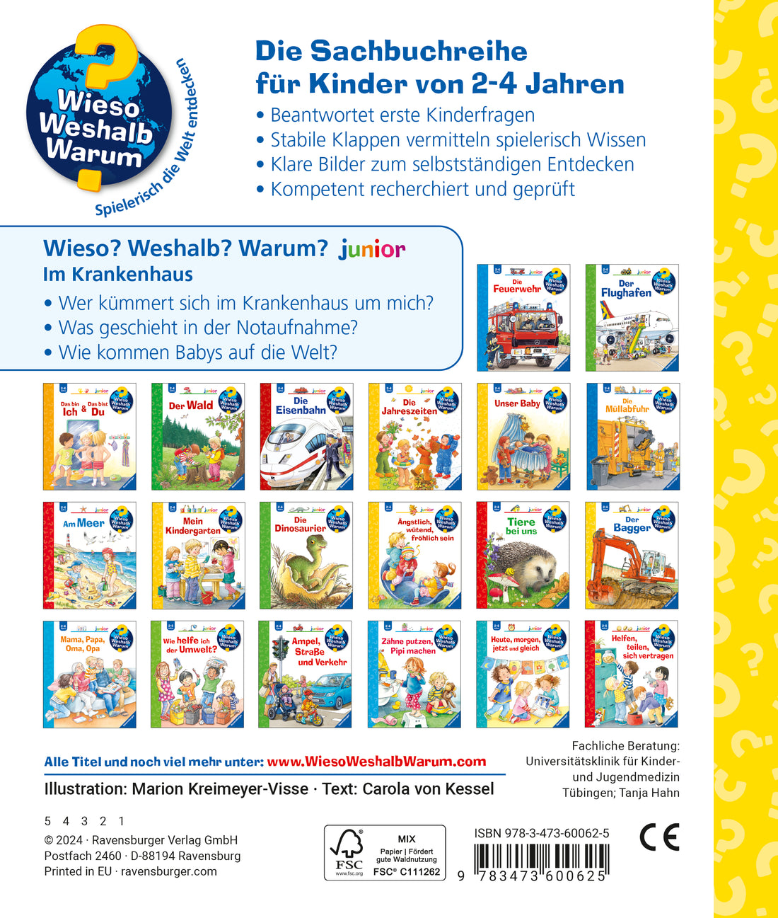 Ravensburger Verlag  978-3-473-60062-5 Wieso? Weshalb? Warum? junior, Band 75: Im Krankenhaus (2)