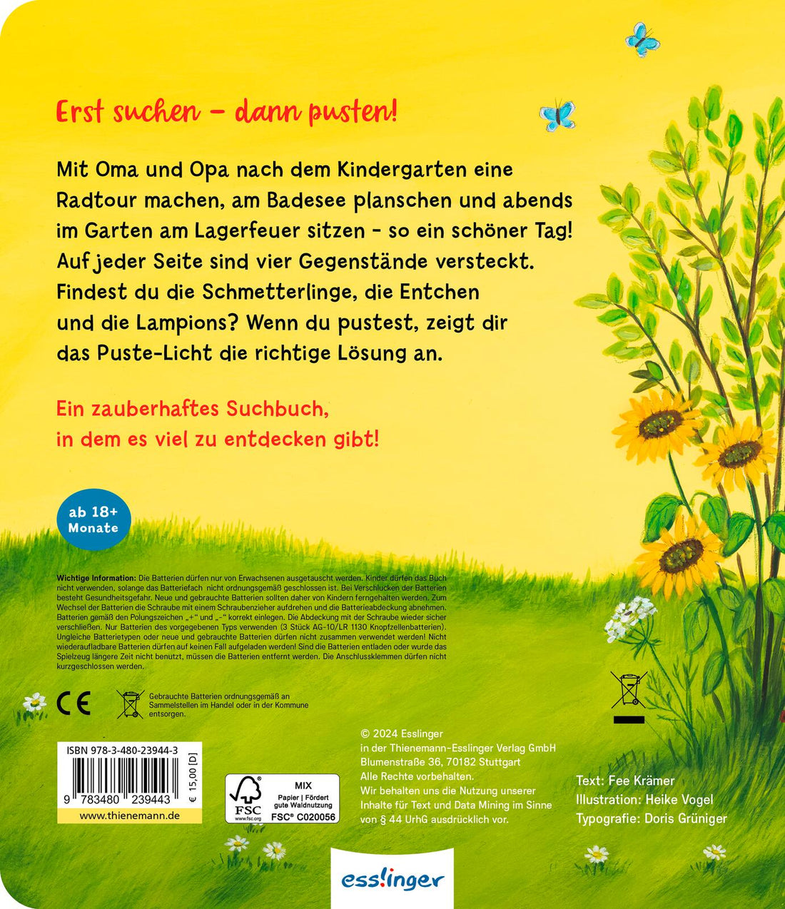 Thienemann - Esslinger  9783480239443 Mein Puste-Licht-Buch: Ein Tag, wie ich ihn mag! (2)