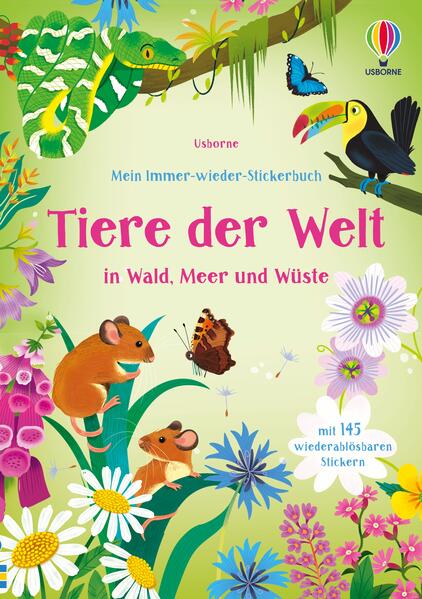 Usborne im dtv 978-1-0357-0332-6 Mein Immer-wieder-Stickerbuch: Tiere der Welt (1)