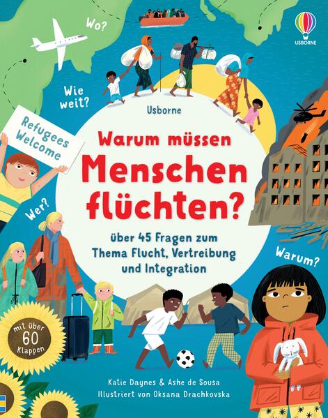 Usborne im dtv 9781035702527 Warum müssen Menschen flüchten? Buch mit über 60 Klappen – über 45 Fragen zum Them (1)