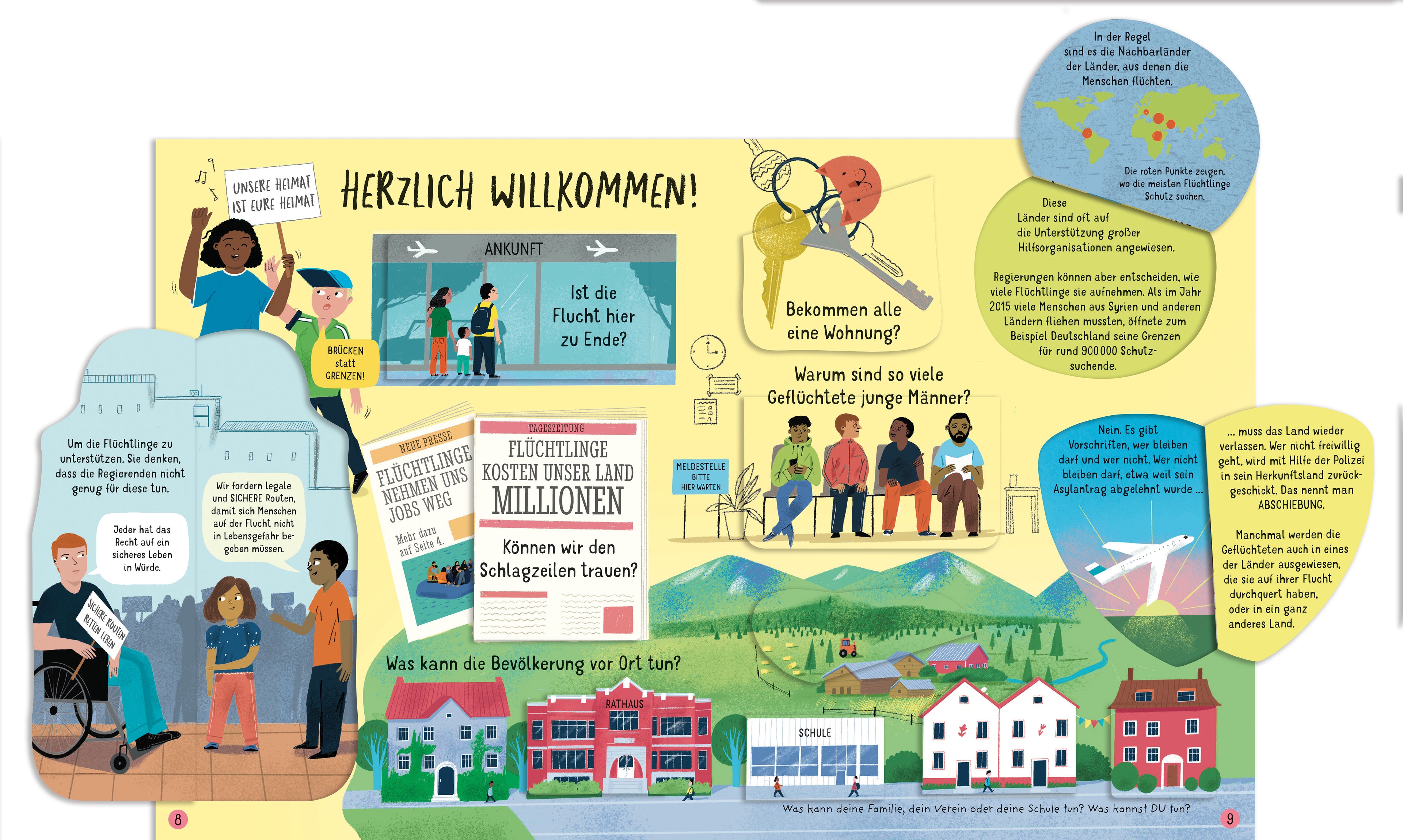 Usborne im dtv 9781035702527 Warum müssen Menschen flüchten? Buch mit über 60 Klappen – über 45 Fragen zum Them (3)
