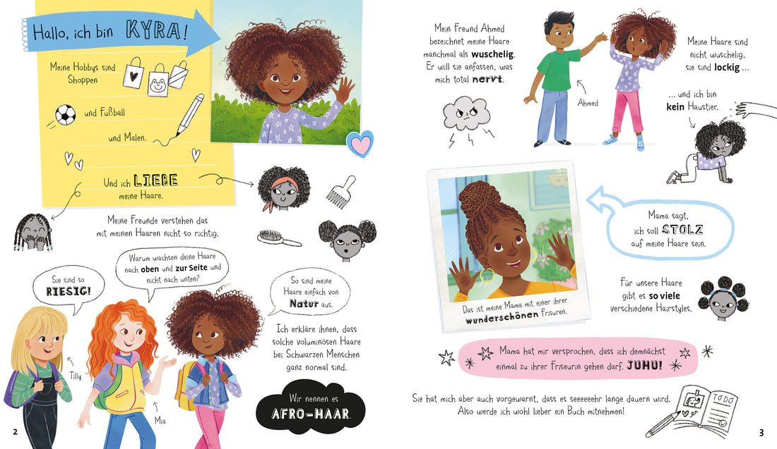 Usborne im dtv 9781035702589 Meine Haare und ich! Bilderbuch über verschiedene Haartypen, mit Fokus  (2)