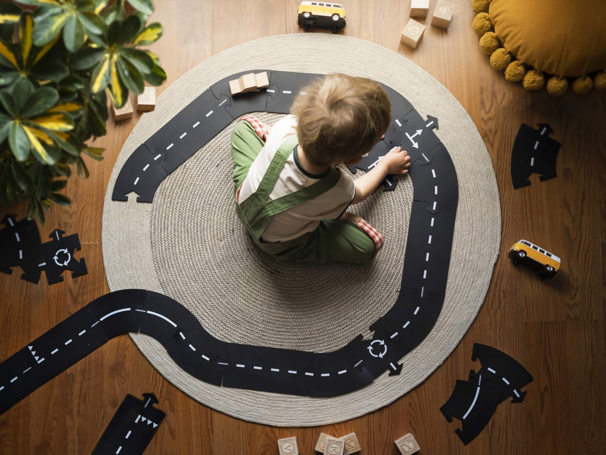 Waytoplay Spielstraße - Highway - 24 Teile + 2 Autos