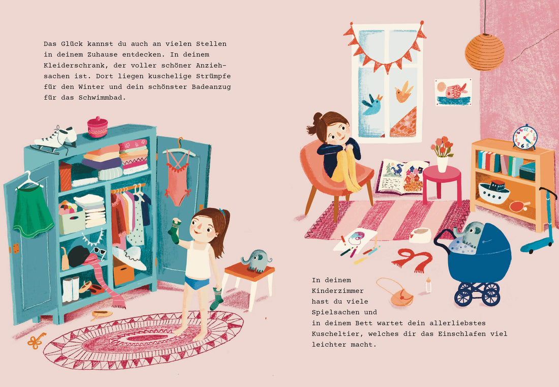 Weißt du, wo sich das Glück versteckt? Bilderbuch zum Thema Liebhaben ab 4 Lisa Weisbrod 978-3-423-76556-5 (2)