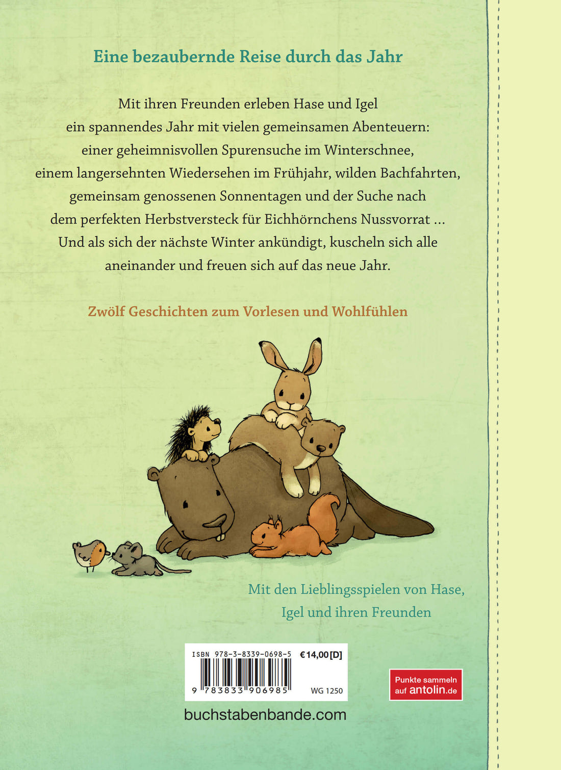  Wir zwei - Ein Jahr voller Geschichten Zwölf Vorlesegeschichten mit Hase und Igel Michael Engler 9783833906985 Baumhaus V...