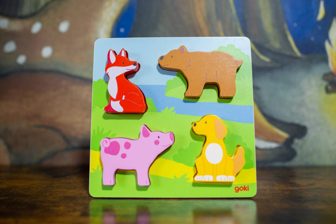 Goki: Fühlpuzzle Tiere
